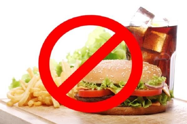 Se tes gastrite, a comida rápida e as bebidas carbonatadas están prohibidas