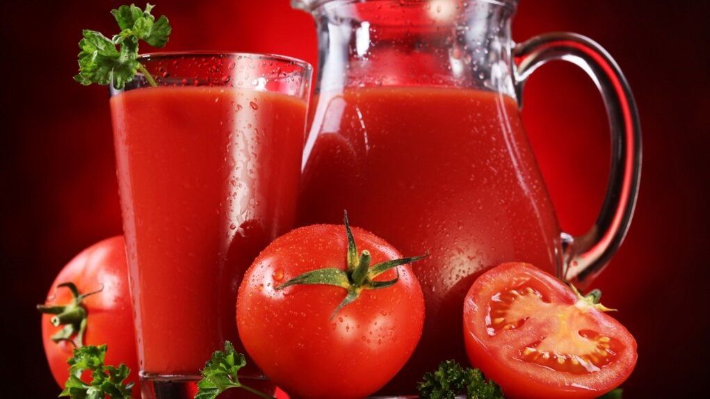Para a pancreatite sen exacerbación, é útil o zume de tomate recén exprimido