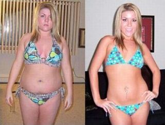 Antes e despois de perder 6 kg coa dieta da sandía